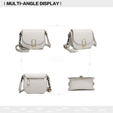 1 x RAW Customer Returns Miss Lulu Women s Shoulder Bag Key Lock Shoulder Bag White  - RRP €26.99