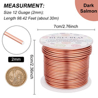 1 x RAW Customer Returns BENECREAT 2mm Aluminum Wire 30m Long 100 Feet Anodized Jewelry Craft Making Beading Floral Colored Aluminum Craft Wire - Copper - RRP €14.39