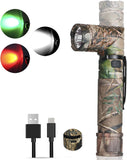 1 x RAW Customer Returns NICRON B70P LED USB C Rechargeable Flashlight Powerful 1200 Lumen, 90 Degree Swivel Head, Green Red Light 10 Lumen, IP65 Waterproof with Magnet for Outdoor Hunting - RRP €41.66