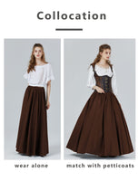 1 x RAW Customer Returns BEAUTELICATE Medieval Skirt Long Cotton Women Renaissance Skirt Clothing Victorian Steampunk Halloween Cosplay LARP Big Swing Skirt Maxi Long Skirt Brown, XL - RRP €33.99