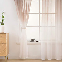 1 x RAW Customer Returns MIULEE Curtains Transparent Curtains Gradient Voile Sheer Set of 2 Curtains with Eyelets Decorative Window Curtain for Bedroom and Living Room 245 cm x 140 cm H x W Coffee Color White - RRP €22.93