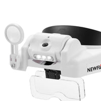 1 x RAW Customer Returns NEW FLASH Headband Magnifier with LED Light, USB Rechargeable Hands-Free Head Mount Magnifying Glass with 6 Detachable Lenses for Close Up Work Reading Jewelry Crafts Electronics Repair - RRP €21.4