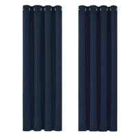 1 x RAW Customer Returns Deconovo blackout curtains with cold protection, opaque cold protection curtain, 220x140 cm height x width , dark blue, set of 2 - RRP €40.99