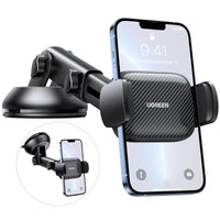 1 x RAW Customer Returns UGREEN Mobile Phone Holder Suction Cup 360 Car Mobile Phone Holder 2 in 1 Universal Mobile Phone Holder Car Compatible with iPhone 15 Pro Max Plus 14 13 Galaxy F34 S23 Ultra Huawei Mate 60 Pro Redmi K60 etc. Black  - RRP €15.07