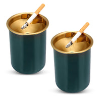 3 x Brand New Kytpyi Ashtray, Ashtray, 2 Pieces Windproof Detachable Ashtray for Outdoor Inside, Portable Thicker Stainless Steel Car Ashtray for Office Home Camping Green  - RRP €22.8