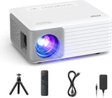 1 x RAW Customer Returns Mini Projector, AKIYO O1 LED Portable Video Projector, Support Full HD 1080P, 15 Keystone, 25 Zoom, Home Theater Movie, for Phone TV Stick HDMI USB with Tripod  - RRP €110.0