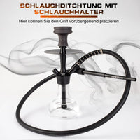 1 x RAW Customer Returns Ryosee 35cm small mini shisha to go with carrying bag and premium accessories connections and hoses, stone head with silicone head gasket, dip tube with diffuser black  - RRP €33.26