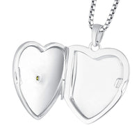 1 x RAW Customer Returns JO WISDOM Necklace Photo Locket Heart Silver 925,Chain Pendant Polar Star with 3A Zirconia August Birthstone Peridot Color,Jewelry for Women - RRP €89.7