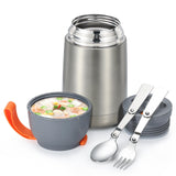 1 x RAW Customer Returns Olerd thermal container for food 630 ml, warming container, insulated container with spoon, fork, stainless steel, thermal lunch box, food container, warming box, soup, hot and cold, outdoor office, children, adults - RRP €21.99