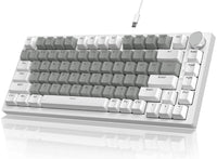 1 x RAW Customer Returns YINDIAO Ajazz AK820 Mechanical Keyboard with Button,75 ANSI Layout,81 Keys,Wired Gaming Keyboard,Improved Gasket Mount,Hot-Swap Red Switch,Ice White Light,for PC,MAC White Gray  - RRP €54.54