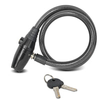 1 x RAW Customer Returns FISHTEC - Anti-theft bicycle lock with alarm - Cable for bicycle, motorcycle, lock - Alarm 95 decibels - Works with batteries - Comes with two keys - Length 62 CM - Cable 2 CM - Black - RRP €19.99