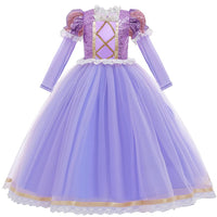 1 x RAW Customer Returns Girls Rapunzel Princess Costume Kids Grimms Carnival Tangled Fairy Tale Party Dress Halloween Festival Birthday Photo Shoot Magic Carnival Costume Party Dress Light Purple Long Sleeves 3-4 Years - RRP €36.86