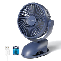 1 x RAW Customer Returns OCOOPA Table Fan Clip Stroller Fan with 3600mAh Battery, Quiet Portable Mini USB Fan, 360 Rotation Rechargeable Table Fan with 3 Speeds for Car, Office, Camping - RRP €30.24