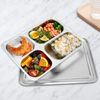 1 x RAW Customer Returns Fdit stainless steel serving tray canteen lunch box with lid REUSEABLE PACKAGING socialme-eu 4  - RRP €20.62