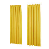 3 x RAW Customer Returns Deconovo opaque curtains with ruffle tape noise protection cold protection, 245 x 140 cm height x width , mustard yellow, set of 2 - RRP €112.47