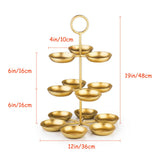 1 x RAW Customer Returns Etagere, 3 tiers, round, cupcake, biscuit, fruit, muffin, serving stand, metal, gold, 1 piece DIY free combination of 3-tier, 2-tier, 1-tier  - RRP €26.21