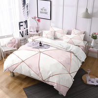 1 x RAW Customer Returns Freyamy bed linen 135x200 2-piece white pink graffiti marble look modern bed linen set microfiber reversible bed linen set luxury single bed 1 duvet cover with zipper and 1 pillowcase 80x80 - RRP €29.99