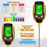 1 x RAW Customer Returns flintronic 5 in 1 soil tester pH meter, PH value measuring device soil, for soil moisture PH value sunlight light, moisture meter, for plant soil, garden, farm, lawn, vegetable garden - RRP €40.8