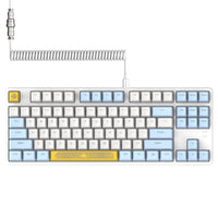 1 x RAW Customer Returns AJAZZ AK874-75 Wired Gaming Keyboard with Spiral USB-C Cable-Hot Swappable Blue Switch Mechanical Keyboard-Light Up TKL 80 Compact 87 Keys PBT Keycap-Removable Magnetic Cover for PC Mac - RRP €57.99