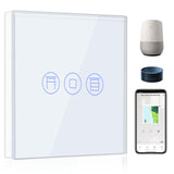 1 x RAW Customer Returns BSEED WiFi Smart Roller Shutter Switch, Remote Control and Timer Function with Smart Life Tuya APP, Works with Alexa Echo and Google Home, WiFi Blind Switch with Touch Panel White - RRP €22.4