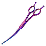 1 x RAW Customer Returns JASON Professional Curved Dog Scissors - 7.5 Grooming Scissors for Dogs Japanese Stainless Steel Pet Scissors for Grooming Scissors for Dogs Cats Upward Curved, Purple  - RRP €29.99