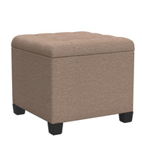 1 x RAW Customer Returns HNNHOME stool with storage space, cube seat with lid, chest seat, footstool chest storage box, linen, 44 L, 45 x 45 x 41 cm, beige - RRP €64.07