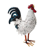 1 x RAW Customer Returns Metal Rooster Decor, Metal Animal Yard Art Lawn Ornament Figurines Artwork for Outdoor, Patio, Backyard and Home Kitchen Decoration White  - RRP €53.99