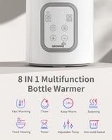 1 x RAW Customer Returns Bottle warmer baby Sterilizer for baby bottles 8-in-1Fast baby food heater Keeping baby food warm defrosting BPA-free bottle warmer, baby food warmer with LCD display - RRP €47.99