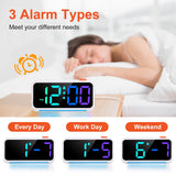 1 x RAW Customer Returns XREXS Alarm Clock Loud for Deep Sleepers, Digital Alarm Clock with 7 Colors for Children, Adults Dynamic RGB color changing clock, 1 hour continuous alarm, LED display, mood light, 0-100 dimmer volume - RRP €21.8