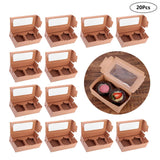 1 x Brand New afdg Pack of 20 cake boxes, cupcake boxes, kraft paper cupcake boxes, cupcake packaging box, muffin box, muffin wedding party box, 2 holes, with inserts, for pastries, cookies, small cakes brown  - RRP €20.16