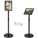 1 x RAW Customer Returns AllesCosy Information stand, height adjustable, stainless steel information stand, DIN A4 297x210mm, poster stand, presentation stand, advertising stand black, A4  - RRP €47.02