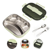 1 x RAW Customer Returns Bento Boxes, Stainless Steel Lunch Box Containers with Divider, Stainless Steel Dinnerware Set, Insulated Lunch Boxes with Spoon and Fork for Adults Kids Medium  - RRP €18.31