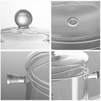 1 x RAW Customer Returns 1.5L glass pot glass pan stew pan with covered lid for cooking glass cooking pot soup pot transparent heat resistant high borosilicate glass bowl glass cooking pot - RRP €19.86