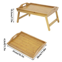 1 x RAW Customer Returns KKTONER Bed Tray Serving Tray Breakfast Tray Bamboo with Folding Feet Bedside Table - RRP €21.99