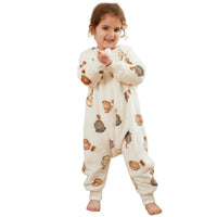 1 x RAW Customer Returns XQ XG Sleeping Bag with Feet, Children Sleeping Bag with Legs 2.0 TOG, Flannel Long Sleeve Sleeping Bag, White Bear, 90 - RRP €27.2