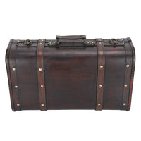 1 x RAW Customer Returns Portable Antique Suitcase, Suitcase Photography Props Craft Suitcase Vintage Decorative Suitcase Wooden Suitcase Suitcase Storage Decoration Box Ornament - RRP €55.61