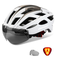 1 x RAW Customer Returns Shinmax Bicycle Helmet Men Women Bicycle Helmet with Visor Magnetic Removable Goggles Bicycle Helmets with Light Adult Cycling Helmet City Helmet Adjustable Breathable Safety Protection MTB Helmet - RRP €45.99