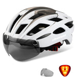 1 x RAW Customer Returns Shinmax Bicycle Helmet Men Women Bicycle Helmet with Visor Magnetic Removable Goggles Bicycle Helmets with Light Adult Cycling Helmet City Helmet Adjustable Breathable Safety Protection MTB Helmet - RRP €45.99