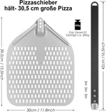 1 x RAW Customer Returns CRROEL Perforated Pizza Peel, 12 Inch Perforated Pizza Shovel Made of Hard Anodized Aluminum with Anti-Scalding Handle, Pizza Peel for Homemade Pizza, Bread, Cake - RRP €26.62