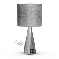 1 x RAW Customer Returns Toowell Bedside Lamp Touch Dimmable Modern Bedside Lamp with Charging Function USB A C Charging Ports Small Table Lamp with Cable Table Lamp Cone Metal Night Light for Bedroom Living Room Office - RRP €22.57