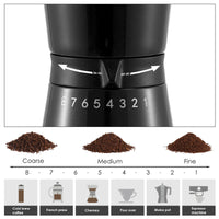 1 x RAW Customer Returns Vzaahu Manual Coffee Grinder Hand Coffee Grinder with Conical Ceramic Grinder 8 Levels Adjustable Coarseness with Hand Crank Black  - RRP €20.08