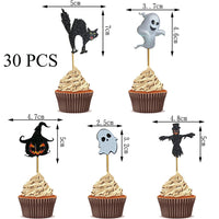 3 x Brand New YGCHEN cake decoration Halloween cake decoration pumpkin cupcake topper bat ghost cake decoration Happy Halloween cake toppers cat cake topper Halloween decoration 33 pieces - RRP €38.01