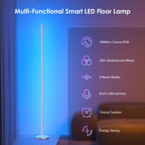 1 x RAW Customer Returns 165cm Corner Lights, LED Floor Lamp with Remote and App Control, Atmosphere with Music Decoration Color Changing, 16 Million Dimmable Lights for Bedroom Living Room - RRP €70.58