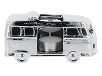 1 x RAW Customer Returns BRISA VW Collection - Volkswagen T1 Bulli Bus Tealight Candle Holder Table Decoration Made of Ceramic 1 28 Classic Bus Silver  - RRP €21.13