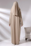 1 x RAW Customer Returns Muslim Dresses for Women One Piece Long Sleeve Islamic Prayer Dress with Prayer Rug and Beads Islamic Set Mink 3XL 6XL - RRP €40.47