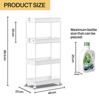 1 x RAW Customer Returns SPACEKEEPER kitchen trolley with 4 levels, trolley niche shelf on wheels, space-saving bathroom shelf and kitchen shelf for kitchen office bathroom, 40x22x86cm, white - RRP €28.07