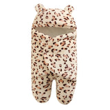 1 x RAW Customer Returns TURMIN Baby Sleeping Bag, 2.0 Tog Warm Wrap Blanket with Legs Newborn Swaddle Cloths Plush Thick Cotton Portable Blanket for Toddlers-Leopard-6M 0-3 Months  - RRP €19.21