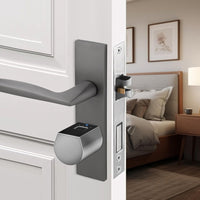 1 x RAW Customer Returns Electronic door lock 60mm with key fingerprint Bluetooth app remote authorization - suitable for most EU doors - door locks DIY assembly supports iOS Watch - RRP €109.99