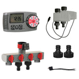 1 x RAW Customer Returns Aqualin 4-way water programmer selector with 2 valves, gray and red - RRP €59.99