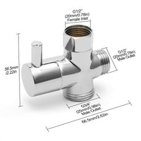 2 x RAW Customer Returns 3 Way Shower Diverter Valve, Female Water Inlet G1 2 inch and G3 4 inch G1 2 inch Outlets, Bath and Shower Diverter Valves for Hand Shower and Fixed Spray Head, Chrome Plated Brass - RRP €23.6